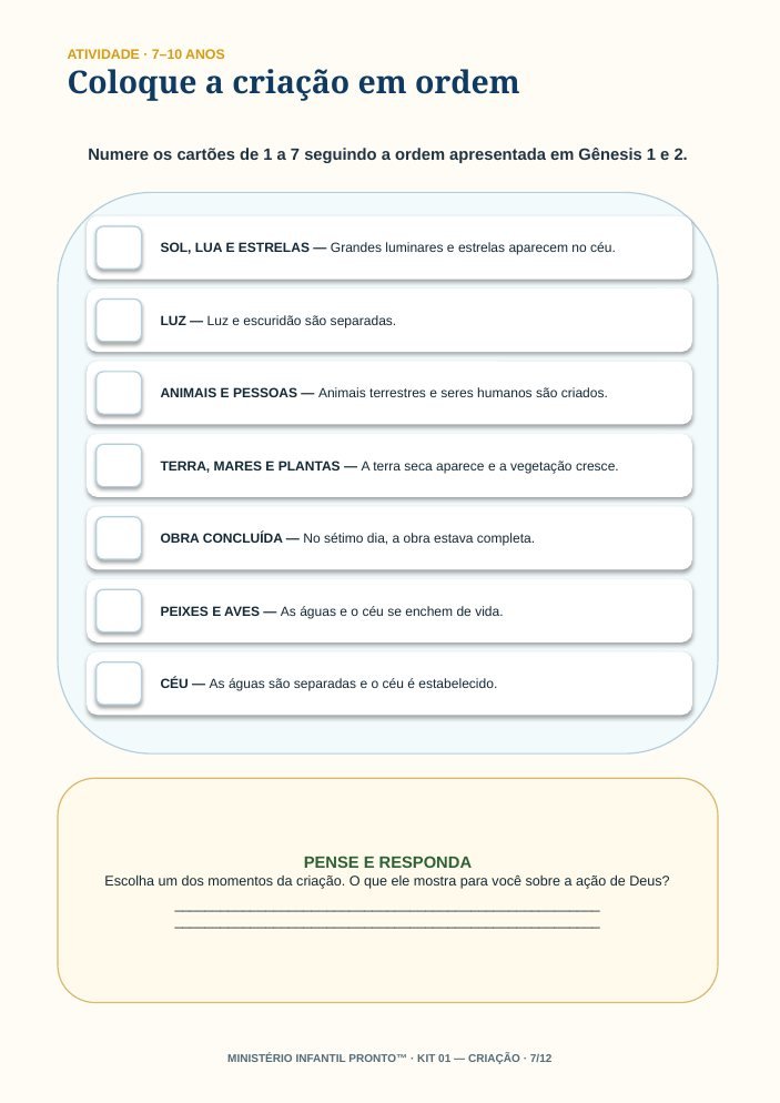 Exemplo real de atividade